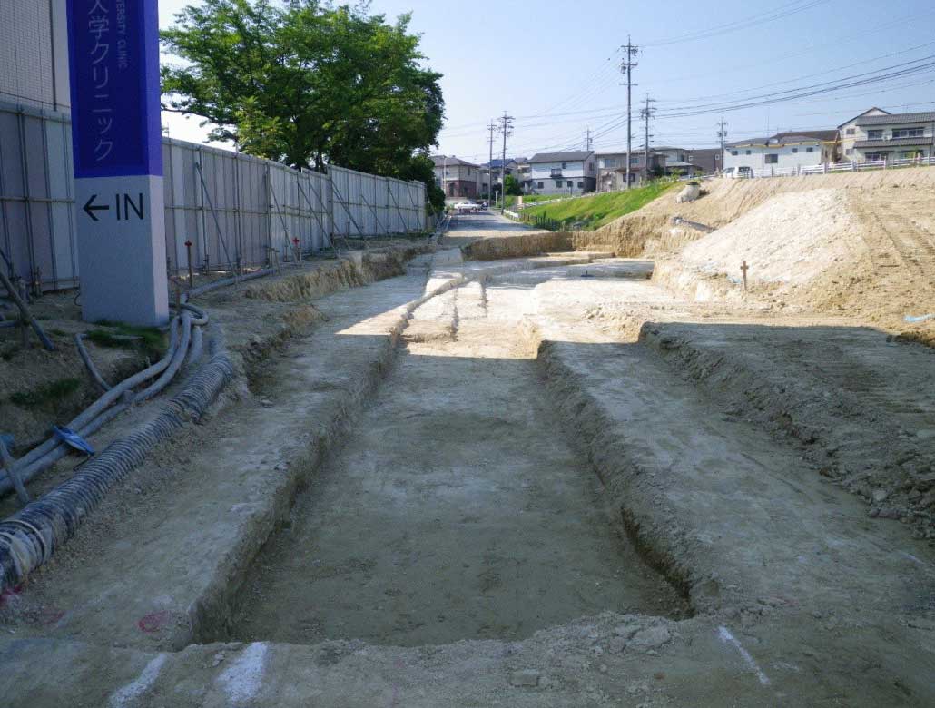 長湫南部土地区画整理事業 8-4号擁壁地盤改良工事完了(起点)