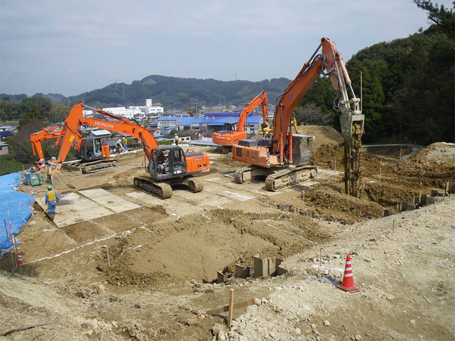 施工事例 補強土壁の基礎