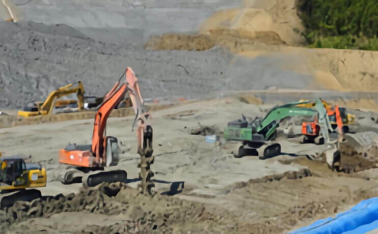 原位置土に改良材を供給し化学的に反応させて土質性状を安定させる機械撹拌工法です。