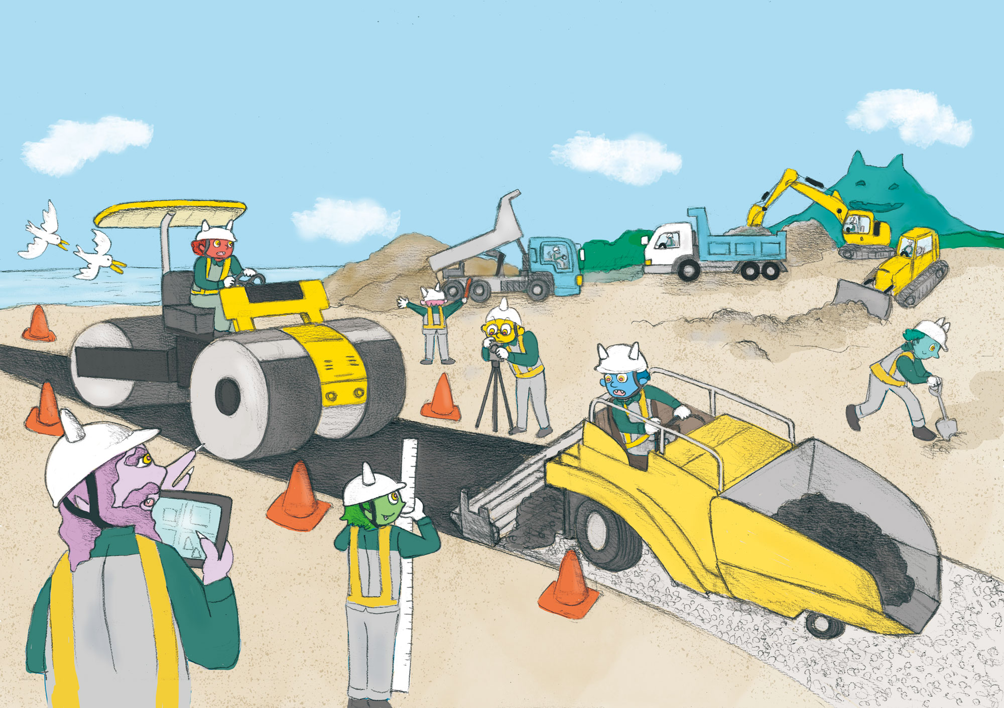 加藤建設のオリジナル絵本「桃太郎がやってくる　～どうなる鬼ヶ島！？～」