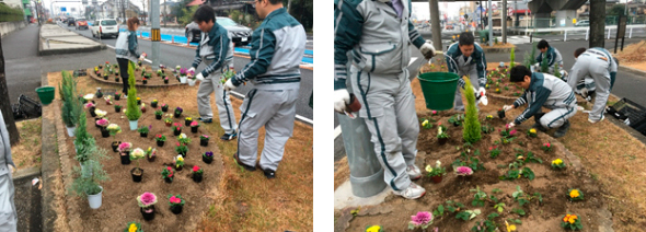 2009年に施工したのですが、今でも四季折々の花を植え替えながらメンテナンスしています。