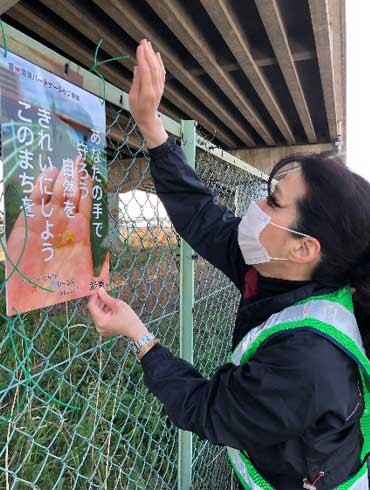 ゴミを捨てないことを呼びかける看板を設置02